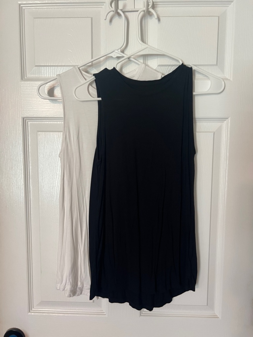 a new day Black and White Sleeveless Tank Tops